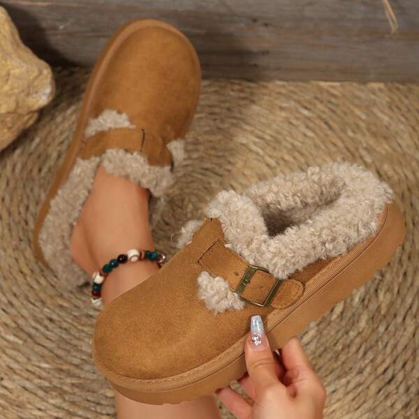 Süße Boho 2025 Winter Plüschfutter Schlüpf-Schnee Stiefel, Damen Herbst/Winter Warm Schnee Stiefel