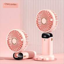 1 pièce Mini ventilateur portable rechargeable USB, petit ventilateur électrique pliant avec affichage numérique, ventilateur de cou portable pour dortoir, bureau