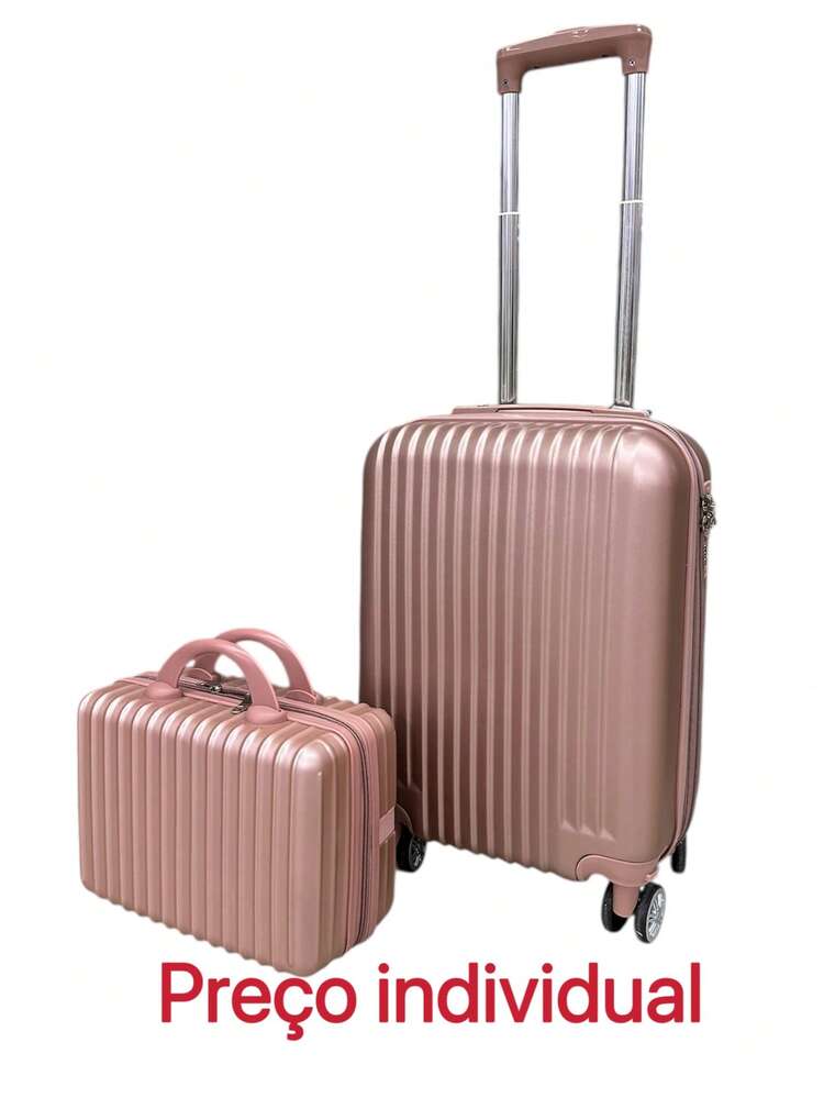 Carry-On Suitcase Travel Bag With Anti-Theft Zipper Size 53cm✖️33cm✖️21cm - 珊瑚粉 - 查看 2