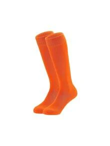 1 Pair Kids Anti-Slip Thickened Long Football Socks, Solid Color Long Sporty Socks For Basketball, Suitable For 2-12 Years Old, First Day Of School - Multicolor - View 18