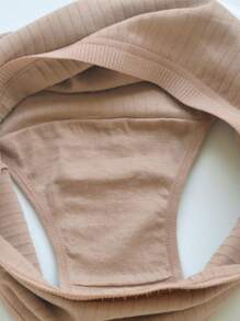 4pcs Pack Plus Size Women High Waist Solid Color Underwear, High Stretch Breathable Skin-Friendly Full Coverage Daily Briefs, All Season