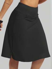 CZRLHYT Women's Golf Skirts Midi Length Tennis Skirts Knee Length Skorts Athletic Modest Long Acitive Casual Pockets UV Protection - 黑色 - 查看 4