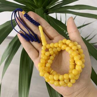 1pc 99 Beads 8MM Fashionable Tassel Woven Muslim Prayer Beads Suitable For Daily Wear For Women