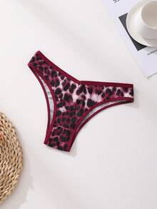 6pcs Women's Sexy Leopard Print Bikini Panties, V-Waist Seamless Briefs, Comfortable Breathable Icy Silk Underwear, Sports Panties - Multicolor - View 4