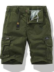 Summer Men Cargo Tactical Short Pants Multi Pocket Shorts Men Japanese Streetwear Casual Fashion Jogger Outdoor Pants - xanh quân đội - Xem 1