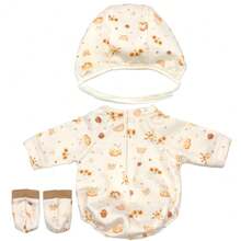 Combinaison avec capuche de 43 cm pour poupée, imprimé animal mignon, convient aux poupées nouveau-nées de 17 à 18 pouces. Vêtements et accessoires pour poupées, poupée non incluse