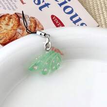 Glitzernder transluzenter Halbschmetterling Resinanhänger Schlüsselband, Rucksack Tier Hängedeko, süßer Handyriemen, girly weicher Anhänger, Geschenk für beste Freundinnen, geeignet für Handy, Kamera, Schlüsselanhänger, Rucksack