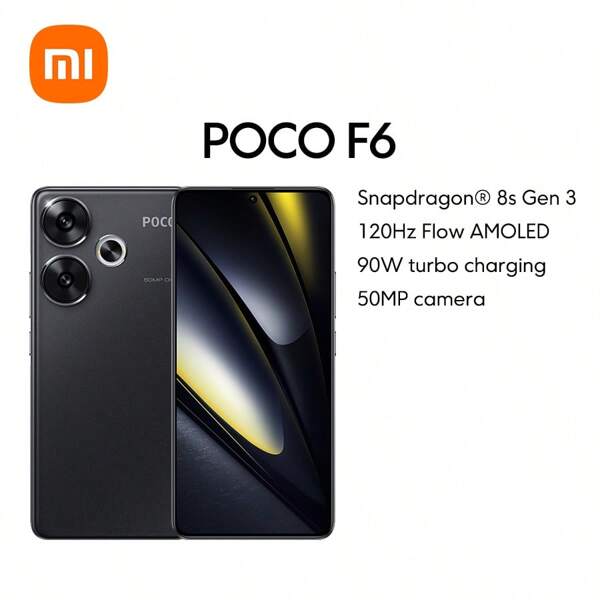 Xiaomi POCO F6 5G Smartphone Global Version NFC Flagship Snapdragon 8s Gen 3 LiquidCool Technology 4.0 With IceLoop 50MP Camera System With OIS 20MP Front Camera With AON CrystalRes 120Hz Flow AMOLED Display 90W Turbo Charging 5000mAh (Typ) Battery