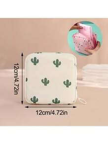 1Pc Portable Sanitary Napkin Storage Bag, Zippered Oxford Cloth Pouch For Travel, Toiletries, Makeup & Lipstick – Boho Style Gift For Women & Teens (School/Office/Back To School)