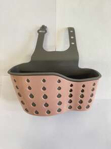1pc Modern Adjustable Kitchen Sink Organizer - Multifunctional Plastic Hanging Basket With Drainage, Dish Rack, And Storage For Sponges, Fruits & Vegetables, Drying Rack, Sink Drain Rack, Soap Sponge Holder, Kitchen Supplies