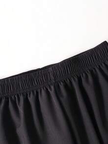 1pc Teen Boys Outdoor Exercise Sports Casual Elastic Waist Jogger Pants, Spring/Autumn - Black - View 7