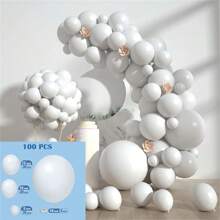 100pcs Plain Solid Color Balloon Set, Balloon Chain, Birthday Party, Wedding, Anniversary, Bachelor Party, Bachelorette Party, Graduation, Back To School, Housewarming, Retirement Party, Halloween, Christmas, New Year, Wedding Decoration Balloon Set