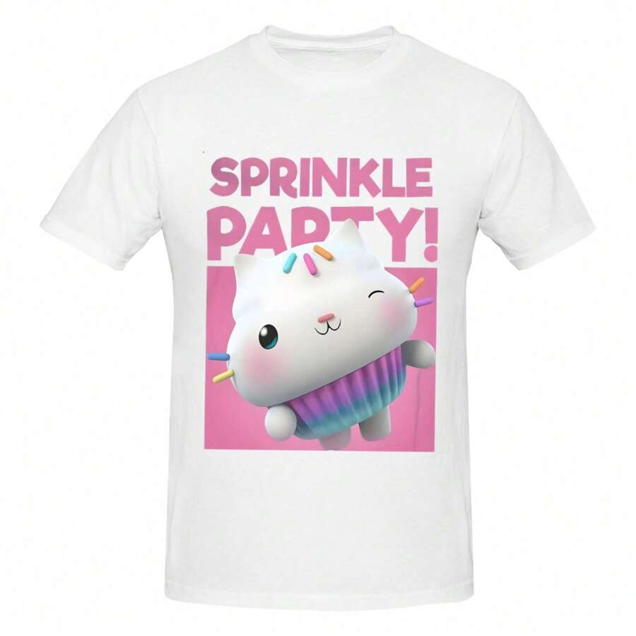 Sprinkle Party  Wo Clothes Gabby's Dollhouse Gabby Cartoon Oversized T-Shirt Haruku Vintage Female Top - 白色 - 查看 1