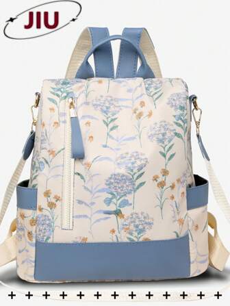 Anti-Theft PU Leather Printed Backpack, Women's Wallet, Multifunctional Fashion Daily Bag, Multi-Pocket Lightweight Travel Bag, Large Capacity Minimalist Backpack, Convenient Backpack, Suitable For Students, Nurses, Teachers, Business People, Travel, Commuting, Shopping, Office, Dating, Hiking, Training, Work, Birthday Gift, Holiday Gift, Backpack