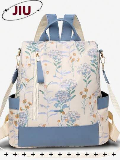 Anti-Theft PU Leather Printed Backpack, Women's Wallet, Multifunctional Fashion Daily Bag, Multi-Pocket Lightweight Travel Bag, Large Capacity Minimalist Backpack, Convenient Backpack, Suitable For Students, Nurses, Teachers, Business People, Travel, Commuting, Shopping, Office, Dating, Hiking, Training, Work, Birthday Gift, Holiday Gift, Backpack