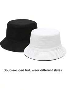 2 Packs Unisex Bucket Hat Beach Sun Hat Aesthetic Fishing Hat For Men Women Teens, UPF 50 Packable Summer Travel Beach Sun Hat,Reversible Double-Side-Wear