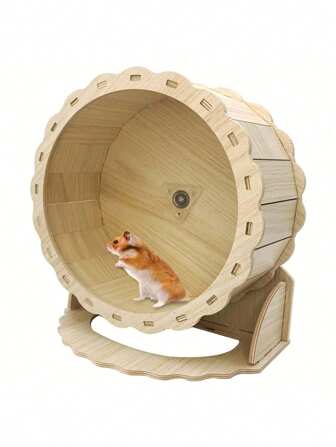 1 pieza Rueda de ejercicio de madera para hámster, rueda de correr para mascotas pequeñas, rueda giratoria silenciosa adecuada para gerbos, cobayas para uso diario