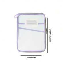 Ergonomic Design Durable Nylon Transparent Zippered Mesh File Organizer Bag With Multiple Compartments, Perfect For Office, Student, And Home Storage, Desk Storage - 紫色 - 查看 7