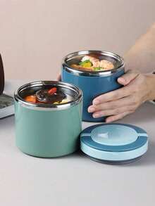 1 件粉色/蓝色/绿色/630/1000 毫升不锈钢保温午餐盒套装带手柄，便携大容量食品容器 - 彩色 - 查看 3