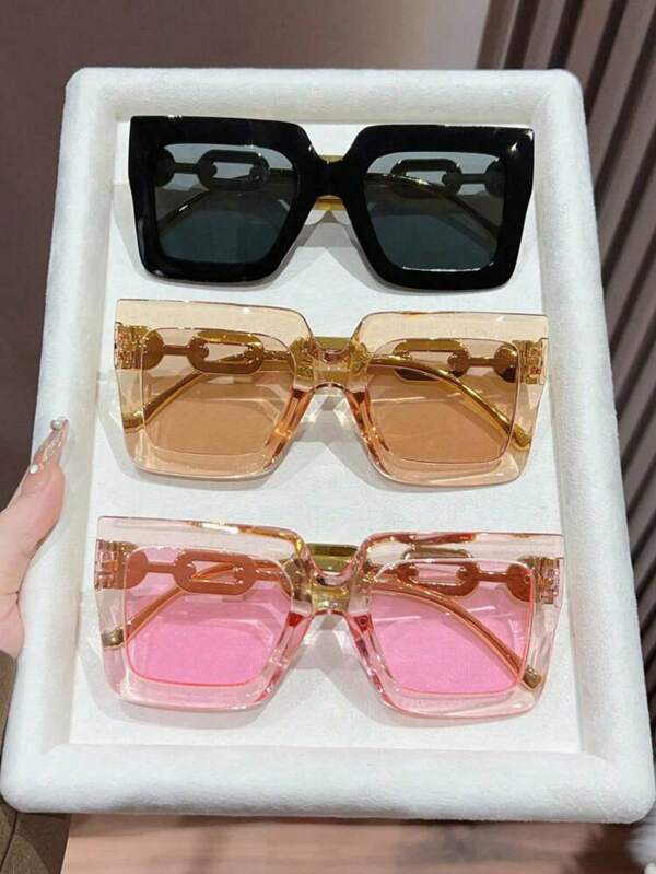 Street 1/3pcs Women Square Frame Fashion Glasses Shades Beach Accessories Beach Accessories For Women Glasses Shades