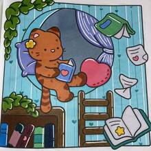 "Little Friends", "Pet Moments", "Dreamy Friends", "The Little Cat" | Puzzle & Stress Relief | Adult Coloring Book.Including Fantasy And Cute Pet Moments: Little Animals Walking Under Flowers, Fishing By The Stream And Other Cozy Scenes.The Patterns Are Exquisite And The Lines Are Clear.Perfect As Graduation Season Or Children's Day Gifts.(Recommended For Use With A Painting Pad)Back To School.School Supplies - White - View 5