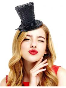 Mini Top Hat Headband Sequins Tea Party Headpiece Fascinator 1920s Gatsby Party Costume Accessory For Women Lady Gril ,Hair Accessories, Tiny Hats, Derby Hat , Mini Cap, School Stuff, Gifts, Wedding