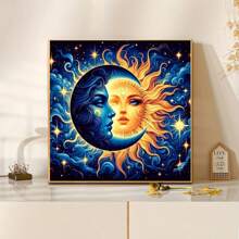 1 Stück [30*30cm/11,8*11,8 Zoll] [40*40cm/15,7*15,7 Zoll] 5D Diamant Malerei Set, Sonne und Mond Design, geeignet für erwachsene Anfänger DIY Mosaikkunst, Vollbohrung Handwerk Liebhaber DIY Diamantmalerei, anwendbar für Wohnzimmer, Schlafzimmer, Büro Wanddekorationen, Überraschungsgeschenk für Familien und Freunde Kunstdekor, ohne Rahmen
