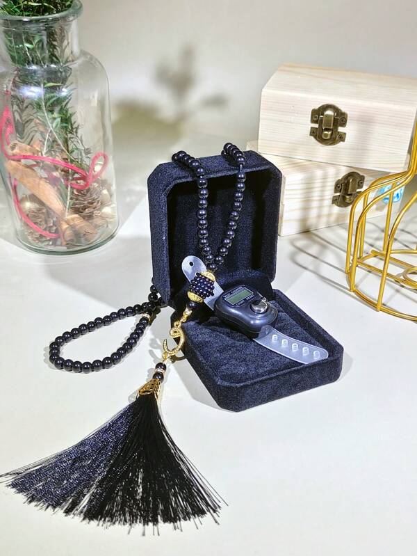 1 Set Electronic Counter Ring With 99pcs Muslim Prayer Beads, Premium Gift Box, Suitable For Holiday Gifts