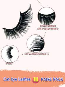 10 pares de pestañas postizas de visón 3D naturales y suaves, set de maquillaje con extensiones de pestañas de visón, pestañas cortas