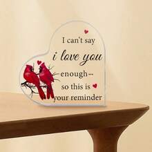 1 pieza Decoración de recuerdo acrílico en forma de corazón regalo romántico tallado No puedo decir que te quiero lo suficiente aniversario personalizado cumpleaños regalo de San Valentín único duradero compacto simboliza el amor Christmas navidad navideño regalo acrílico corazón amor cumpleaños aniversario San Valentín compacto romántico duradero decoración festiva - 1 - Ver 3