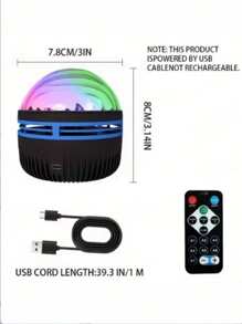 1pc LED Northern Lights Projector Lamp With Multi-Color Patterns & Remote Control, Galaxy Star Projector, Bedroom Night Light Projector, Wave Projector, Star Projector, Home Theater, Camping, Wedding Decor, Romantic Lamp
