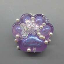 1 件挤压玩具手工制作的猫爪柔软玩具，有趣的恶作剧玩具，闪光紫色挤压猫爪，可爱柔软的柔软玩具，可缓解压力，适合成人和儿童的坐立不安的柔软玩具，圣诞节/万圣节/派对/生日新奇礼物，猫玩具（紫色） - 彩色 - 查看 7