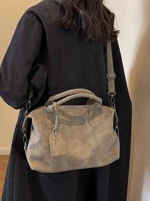 Nuevo bolso de mujer de piel sintética (PU) de estilo retro. Bolso de mano con cremallera y correa extraíble, ideal para el trabajo y los viajes. Colores: Gris, Negro, Verde