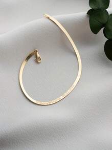 Pulsera de cadena de hioides de acero inoxidable personalizada con colgante con nombre grabado por láser - regalo elegante para aniversarios, San Valentín, mejores amigos, conmemoración familiar, Navidad - apropiado para uso diario y aniversarios