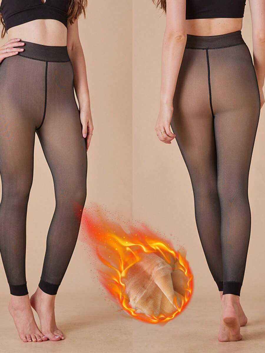 Wear Fake Meat Autumn Winter Skin Plus Size Leggings And Velvet Women's Black Skin Light Leg Thick Nine - 黑色 - 查看 1