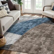 1pc Luxury French Colorblock Abstract Geometric Pattern Carpet, 1100g Fine Yarn Wool + TPR Washable Fabric Bottom, Nordic Minimalist Textured Rectangular Fluffy Soft Machine Washable Area Rug, Suitable For Outdoor, Entryway, Living Room, Bedroom, Laundry Room, Bathroom, Game Room, All Season Large Size Home Mat, Home Decor