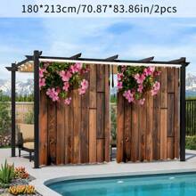 2 piezas Cortinas con diseño marrón para exteriores, cortinas para sombrear para patio, jardín, pasillo exterior, patio, porche, balcón, decoración de puerta de garaje