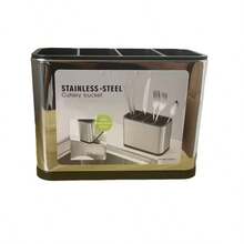 1pc 3-In-1 Kitchen Sink Soap Dispenser, Stainless Steel Sink Organizer Tray, Scrubber Holder And Dish Drying Rack - Silver - View 10