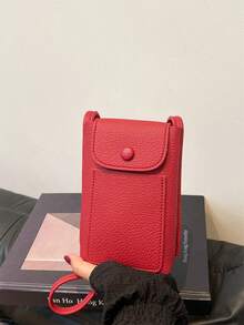 Minimalist Handy Sling Phone Pouch Bag, Compact & Lightweight For Walking, Summer - Red - View 6