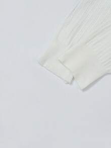 Knitted Cover Up For Women, Thin Summer Sunscreen Shawl, Short Style Outwear, Light Weight Jacket - White - View 6