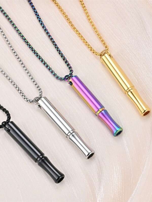 1 pieza Collar de acero inoxidable con colgante de meditación y respiración de yoga a la moda, joyería antiestrés y ansiedad, accesorio versátil para fiestas, estilo urbano deportivo, regalo para amigos, cumpleaños, accesorio de uso diario popular