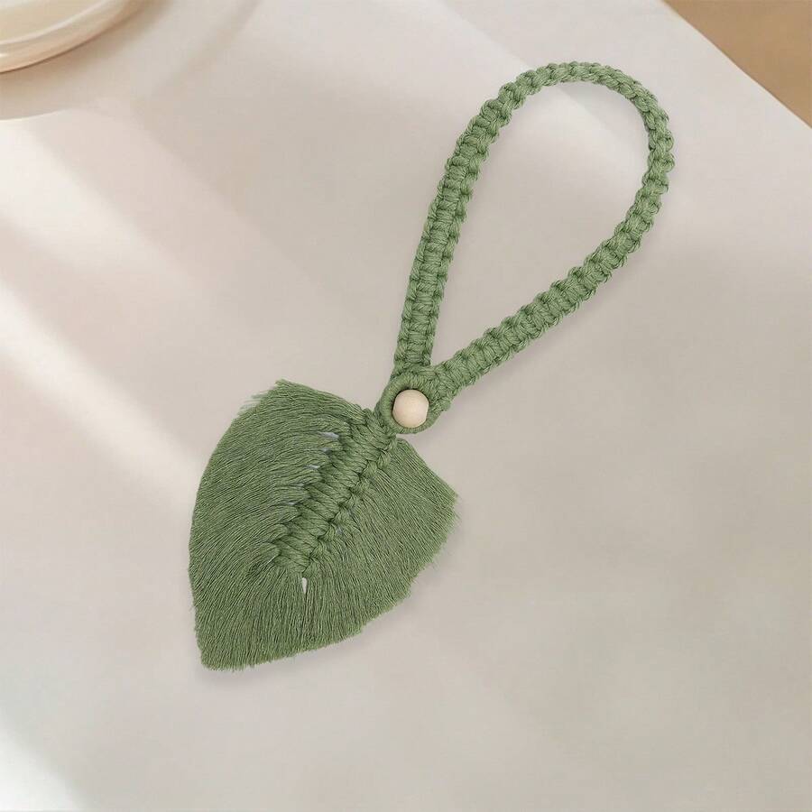 Curtain Tiebacks 2 Pcs Set Stylish Woven Hemp Rope Leaf Design Durable Curtain Hold Backs For Home - 1PC - 查看 1