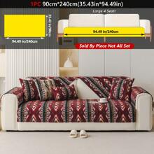 1 buc pernă de canapea în stil boem, țesătură chenilă, jacquard, husă de canapea artizanală, lavabilă, prietenoasă cu animalele de companie, pernă de protecție pentru canapea, universală, antiderapantă, potrivită pentru decorarea camerei, Advanced Sense (roșu, 90x90cm, scaun unic)