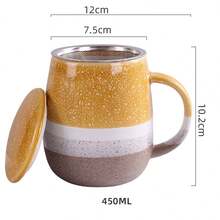 Tea Cup With Tea Strainer And Lid, 400 Ml Teapot, Ceramic Tea Cup And Coffee Mug, Suitable For Daily Use