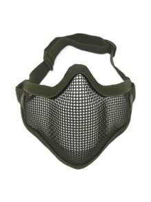 Maschera da campo da guerra in rete metallica, maschera protettiva tattica per metà viso per caccia all'aperto