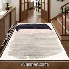 1pc Luxury French Colorblock Abstract Geometric Pattern Carpet, 1100g Fine Yarn Wool + TPR Washable Fabric Bottom, Nordic Minimalist Textured Rectangular Fluffy Soft Machine Washable Area Rug, Suitable For Outdoor, Entryway, Living Room, Bedroom, Laundry Room, Bathroom, Game Room, All Season Large Size Home Mat, Home Decor
