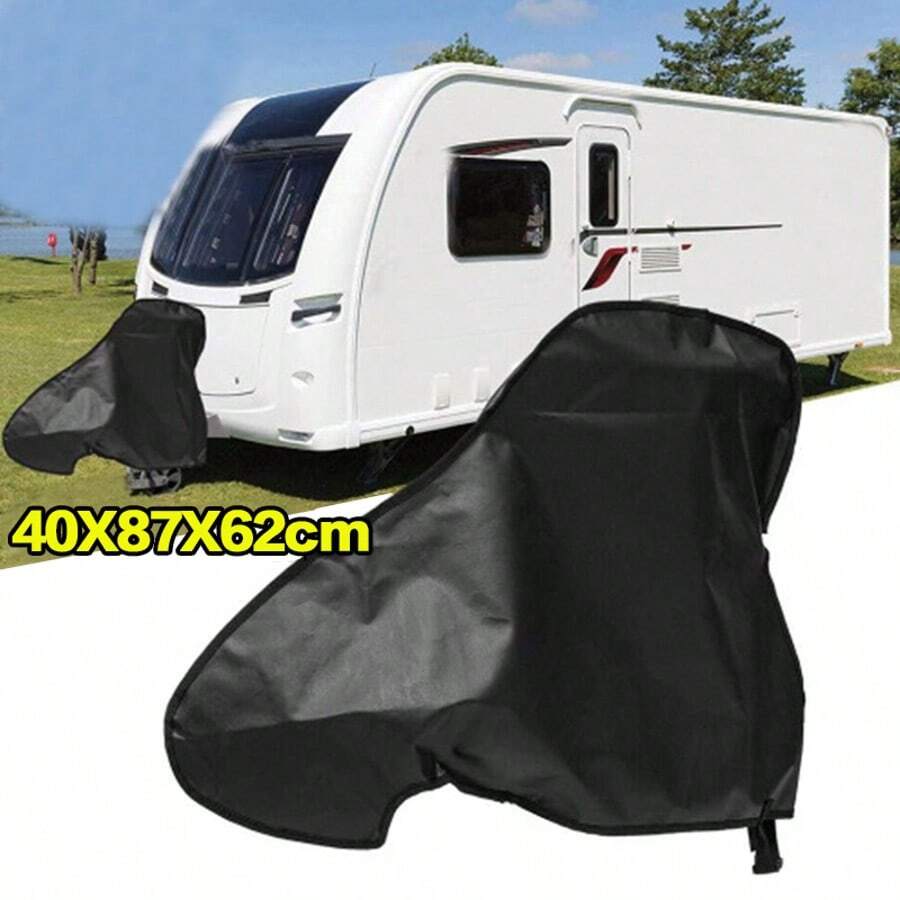 Universal Caravan Hitch Cover Trailer Tow Ball Coupling Lock Cover Protector - Black - View 1