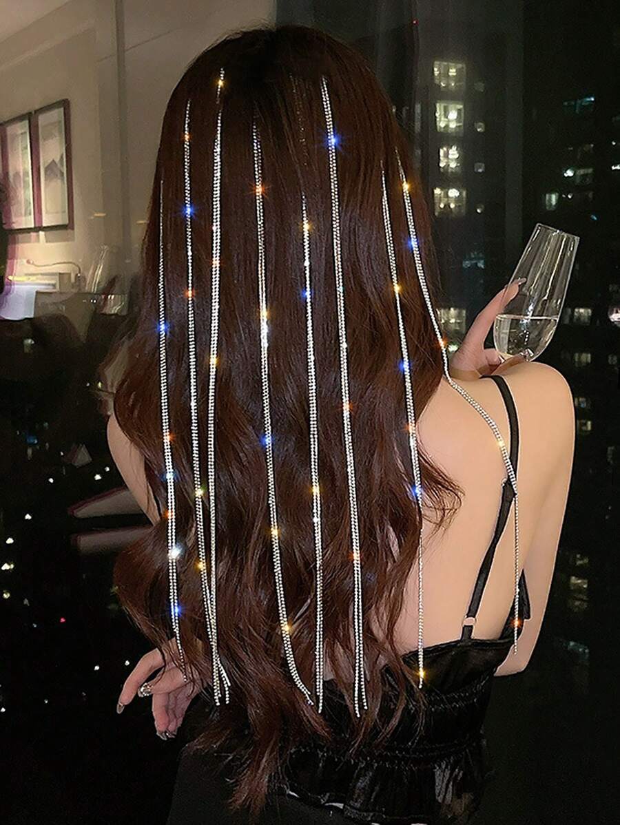 1-8 Stücke Mode lang Quasten Kette Haarschmuck Kopfkette geflochten, Haarspangen, Clips für Haare, Haarspange, Haarklammern