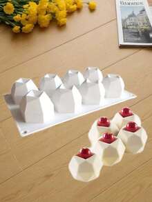 1pc 8-Cavity Multifunctional Silicone Puzzle Mold, DIY Cake, Bread, Soap Baking Mold - White - View 5