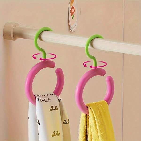 1/2pcs Patented Exclusive Plastic Rotating Scarf, Hat, Bag And Tie Holder Rack, Multi-Functional Hanger Suitable For Indoor Wardrobe And Outdoor Display Window Auxiliary Hook